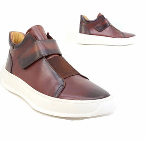 Mid Top Leather Sneaker Whiskey